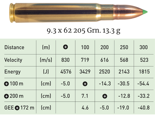 Munizioni 9.3×62 205 Gm. 13.3 g